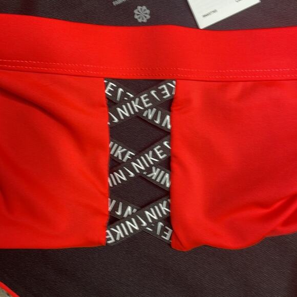 NWT Nike sneakerkini high waist swim bottoms in red orange - Picture 3 of 13